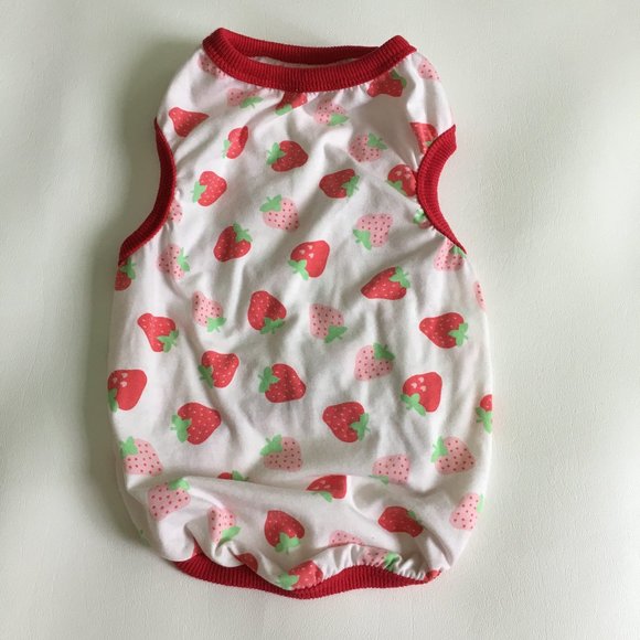 Unbranded Other - Dog Clothes Strawberry Print Tank Red Pink Size XL